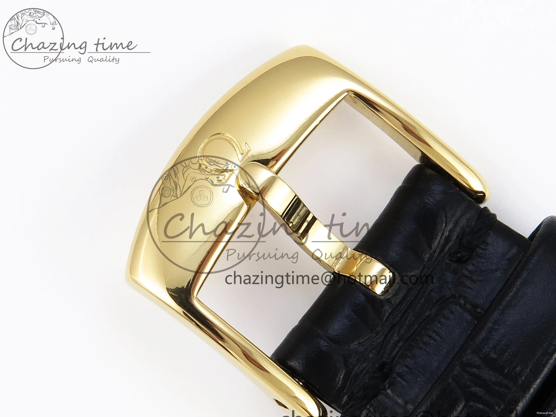 0501 WeatherProof De Ville Power Reserve YG MKF 1:1 Best Edition Black Dial on Black Leather Strap A 7758